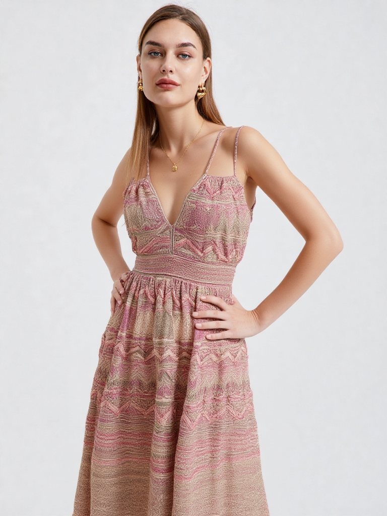 M MISSONI・M Mare Collection - Lurex Beach Backless Chevron Dress