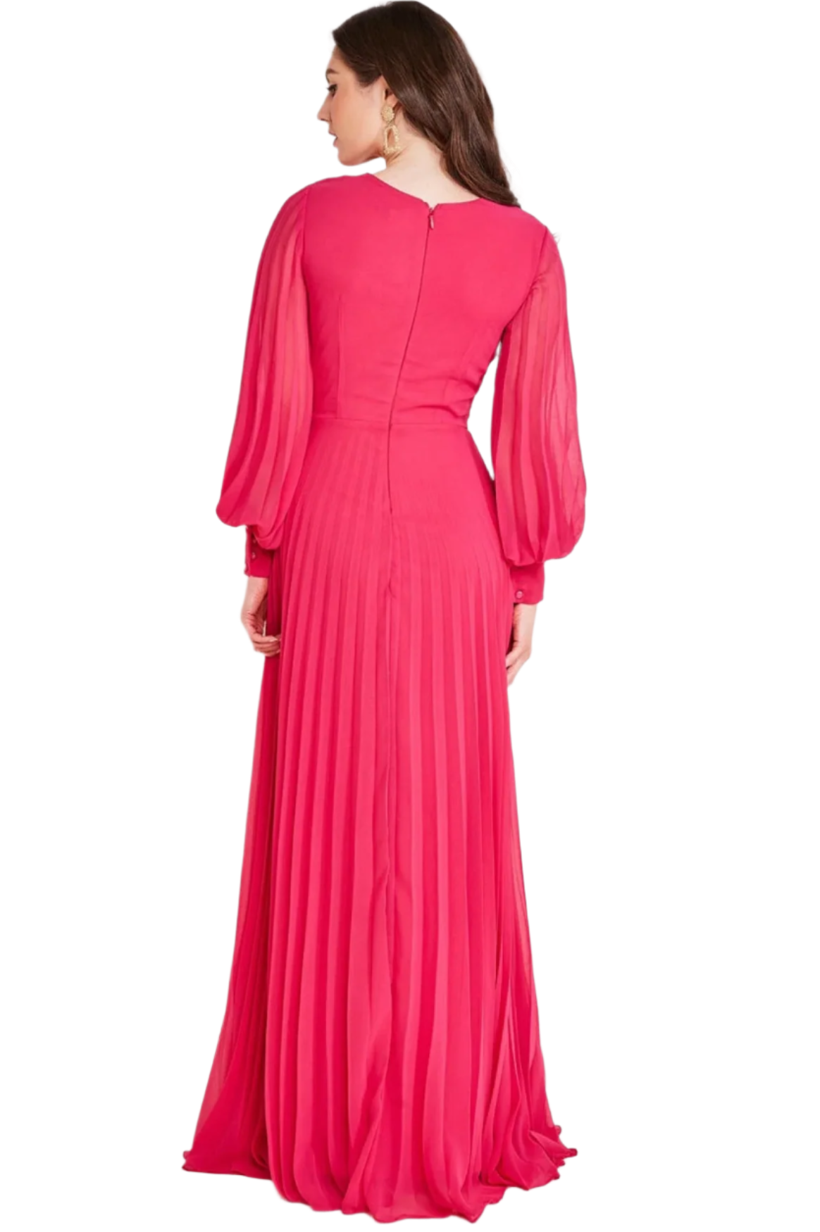 Long Flowy Fuchsia Dress | NOOVO