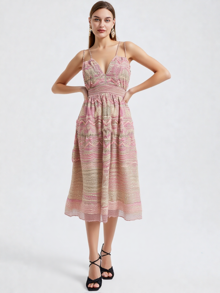 M MISSONI・M Mare Collection - Lurex Beach Backless Chevron Dress