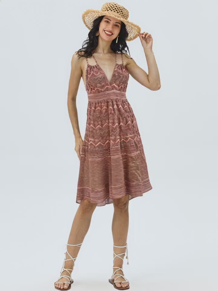 M MISSONI・M Mare Collection - Lurex Beach Backless Chevron Dress