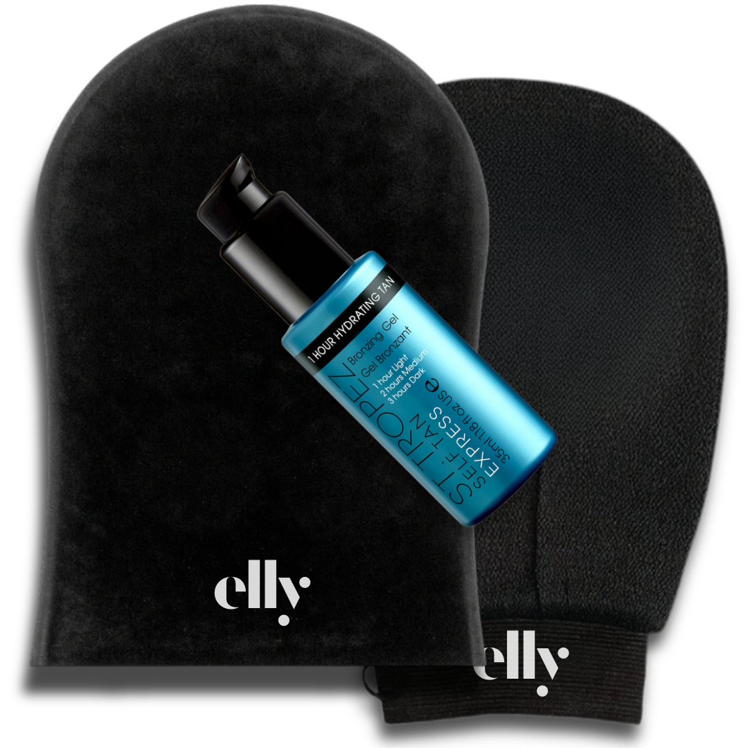 ST.TROPEZ ∙ Fake Tan Kit Express Mini Lotion 35ml with ELLY Application & Exfoliating Gloves | Free UAE Delivery Above 150AED・Shop Preloved items at NOOVO