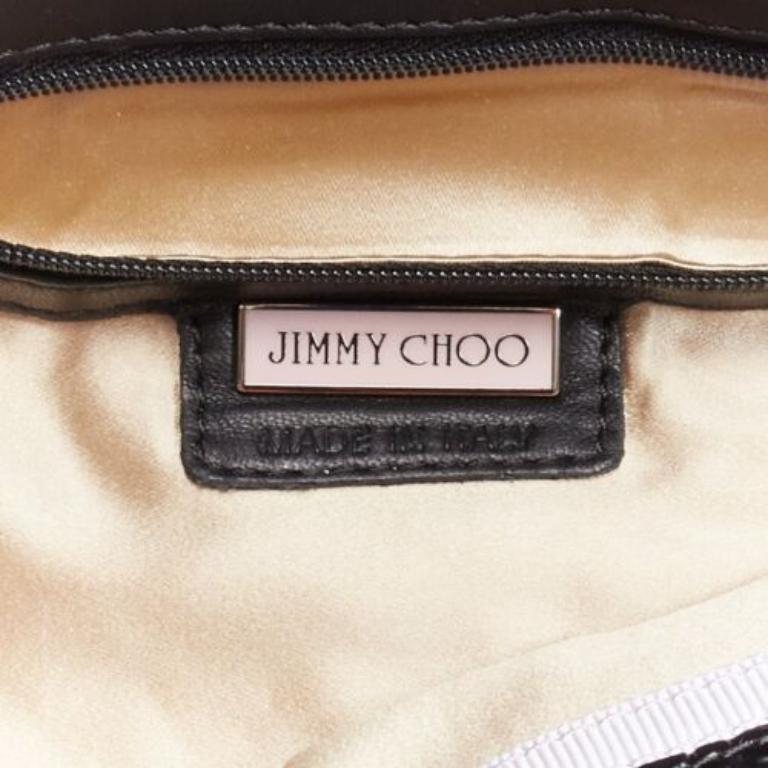 JIMMY CHOO ∙ Chandra black croc embossed studs clutch bag